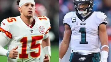 Jalen Hurts and Patrick Mahomes will face each other in the Super Bowl in Phoenix, Arizona, on Feb. 12.