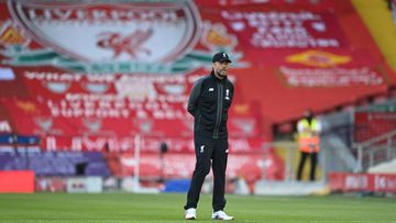 Klopp, on the Anfield pitch.