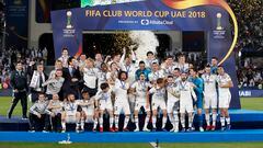 Celebración del Real Madrid tras la conquista del Mundial de Clubes 2018.