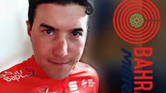 El ciclista italiano Domenico Pozzovivo posa con el maillot del Bahrain-Merida.