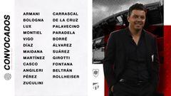 Marcelo Gallardo defini&oacute; la lista de concentrados para el mi&eacute;rcoles, con 23 futbolistas y sin Robert Rojas, aunque hoy recibi&oacute; el alta m&eacute;dica.