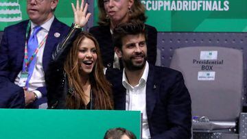 Piqu&eacute; en la Copa Davis de 2019, acompa&ntilde;ado por Shakira.