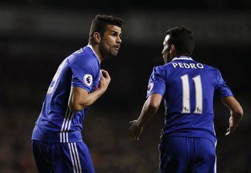 Diego Costa y Pedro, durante un partido del Chelsea.