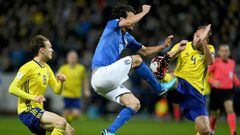 SOLNA, SWEDEN - NOVEMBER 10:  Marco Parolo of Italy in action during the FIFA 2018 World Cup Qualifier Play-Off: First Leg between Sweden and Italy at Friends Arena on November 10, 2017 in Solna, Sweden.  (Photo by Claudio Villa/Getty Images)