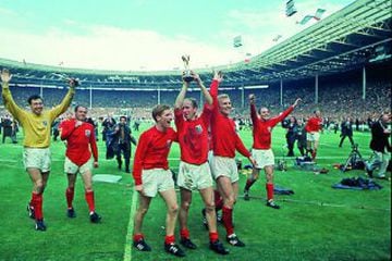 England beat West Germany 4-2 after extra time at Wembley Stadium to lift the Jules Rimet trophy for the first and only time.