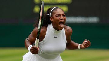 Serena Williams en un partido de Wimbledon frente a Angelique Kerber.