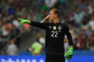 Germany's goalkeeper Marc-Andre Ter Stegen gestures during the 2017 FIFA Confederations Cup semi-final