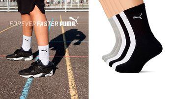 Calcetines Puma unisex Short Crew 3 pares blanco