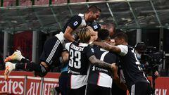 Jugadores de Juventus celebrando un gol en Serie A.