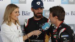 Vergne y Da Costa hablan con la periodista Nicki Shields en un ePrix.