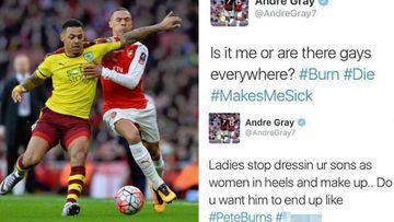 Los despreciables comentarios en Twitter de Andre Gray.