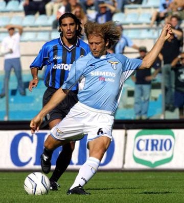 Gaizka Mendieta durante un partido con la Lazio.