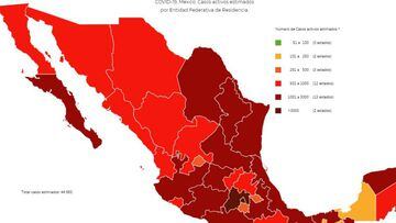 Mapa y casos de coronavirus en México por estados hoy 15 de agosto