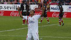 El colombiano celebra un gol que le marc&oacute; al Granada el 30 de noviembre de 2014. 
