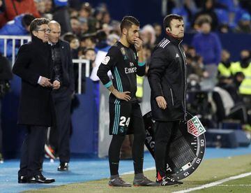 Ceballos waits to come on for his brief appearance at Leganés.