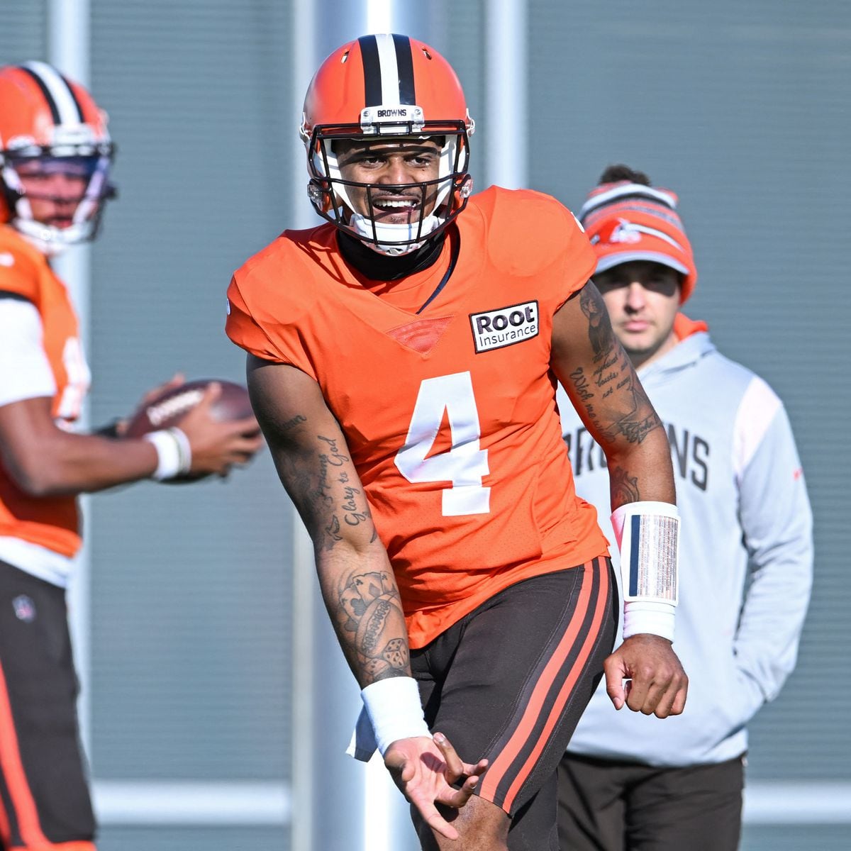 Stainbrook] #Browns QB Deshaun Watson in uniform for the first