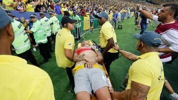 A Brazilian fan who managed to escape from the stands showed on social media how brutal the fights became between the Brazilian police and fans.