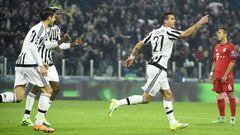 Stefano Sturaro celebrates his equaliser for Juventus against Bayern Munich 