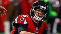 ATLANTA, GA - OCTOBER 15: Matt Ryan #2 of the Atlanta Falcons reacts after failing to convert on third down in the final minutes of their 20-17 loss to the Miami Dolphins at Mercedes-Benz Stadium on October 15, 2017 in Atlanta, Georgia.   Kevin C. Cox/Getty Images/AFP == FOR NEWSPAPERS, INTERNET, TELCOS &amp; TELEVISION USE ONLY ==