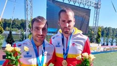 Doblete español en el C2 de los Mundiales de piragüismo maratón
