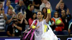 MASON, OHIO - AUGUST 17: Rafael Nadal of Spain acknowledges the crowd as he leaves the court after losing to Borna Coric of Croatia during the Western & Southern Open at Lindner Family Tennis Center on August 17, 2022 in Mason, Ohio.   Matthew Stockman/Getty Images/AFP
== FOR NEWSPAPERS, INTERNET, TELCOS & TELEVISION USE ONLY ==
