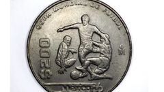 La moneda del Mundial de México 1986 de 200 pesos que se vende en 25 mil