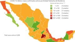 Mapa y casos de coronavirus en M&eacute;xico por estados hoy 11 de mayo