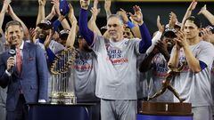 PHOENIX, ARIZONA - NOVEMBER 01: Manager Bruce Bochy of the Texas Rangers celebrates after the Texas Rangers beat the Arizona Diamondbacks 5-0 in Game Five to win the World Series at Chase Field on November 01, 2023 in Phoenix, Arizona.   Harry How/Getty Images/AFP (Photo by Harry How / GETTY IMAGES NORTH AMERICA / Getty Images via AFP)