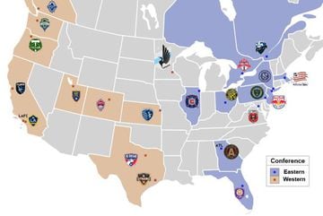 Equipos y conferencias MLS.