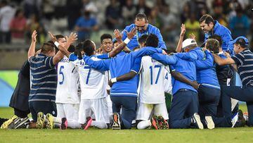 Honduras celebra la victoria ante Corea.