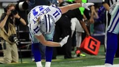 ARLINGTON, TX - NOVEMBER 05: Cole Beasley #11 of the Dallas Cowboys celebrates a fourth quarter touchdown against the Kansas City Chiefs in a football game at AT&amp;T Stadium on November 5, 2017 in Arlington, Texas.   Ronald Martinez/Getty Images/AFP == FOR NEWSPAPERS, INTERNET, TELCOS &amp; TELEVISION USE ONLY ==