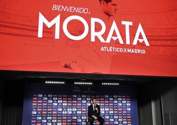 Morata during his presentation.