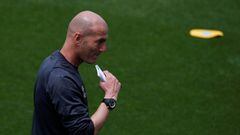 Zidane en uno de los &uacute;ltimos entrenamientos del Real Madrid de cara a la final de la Champions League 2017.