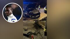 Balotelli destroza su coche y sale tambaleándose del auto