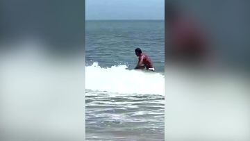 Un bañista atrapa a un tiburón con sus propias manos en USA