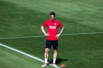 Fernando Torres in today's training session