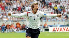 David Beckham fue parte de la Selección de Inglaterra durante una muchos años y en el Mundial de Alemania 2006 marcó su último gol vs Ecuador.