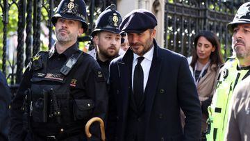 The former England player waited for more than 12 hours to pay his respects at the coffin of the Queen in Westminster Hall