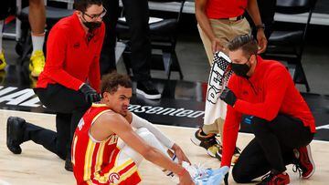 "It's hurting": Atlanta Hawks star Young discusses freak ankle injury