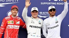 Vettel, Bottas y Hamilton en Austria tras la clasificación.