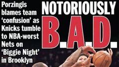 Aprovechando el homenaje de los Nets al gran Notorious Big, la prensa de Nueva York critic&oacute; de esta manera otro rid&iacute;culo de los Knicks.