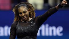 NEW YORK, NEW YORK - AUGUST 29: Serena Williams of the United States celebrates defeating Danka Kovinic of Montenegro during the Women's Singles First Round on Day One of the 2022 US Open at USTA Billie Jean King National Tennis Center on August 29, 2022 in the Flushing neighborhood of the Queens borough of New York City.   Julian Finney/Getty Images/AFP
== FOR NEWSPAPERS, INTERNET, TELCOS & TELEVISION USE ONLY ==