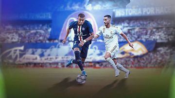 Kylian Mbapp&eacute; (PSG) and Eden Hazard (Real Madrid)