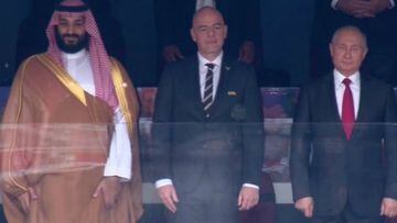 El gesto de Putin al príncipe de Arabia tras un gol de Rusia