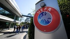 Imagen del exterior de la sede de la UEFA en Nyon (Suiza).