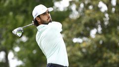 CHARLOTTE, NORTH CAROLINA - MAY 08: Abraham Ancer of Mexico plays his shot from the third tee during the third round of the 2021 Wells Fargo Championship at Quail Hollow Club on May 08, 2021 in Charlotte, North Carolina.   Jared C. Tilton/Getty Images/AFP == FOR NEWSPAPERS, INTERNET, TELCOS &amp; TELEVISION USE ONLY ==