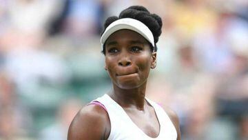 Venus Williams hace un gesto en pleno partido