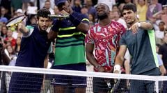 Miami Heat star Jimmy Butler served as honorary ball boy at a U.S. Open charity event, but took to the court and stole a point off No. 1 Carlos Alcaraz.