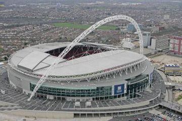 Vista aérea de Wembley Park cuando terminaron las obras en 2007