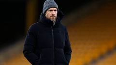 Soccer Football - Premier League - Wolverhampton Wanderers v Manchester United - Molineux Stadium, Wolverhampton, Britain - February 1, 2024 Manchester United manager Erik ten Hag before the match Action Images via Reuters/Jason Cairnduff NO USE WITH UNAUTHORIZED AUDIO, VIDEO, DATA, FIXTURE LISTS, CLUB/LEAGUE LOGOS OR 'LIVE' SERVICES. ONLINE IN-MATCH USE LIMITED TO 45 IMAGES, NO VIDEO EMULATION. NO USE IN BETTING, GAMES OR SINGLE CLUB/LEAGUE/PLAYER PUBLICATIONS.